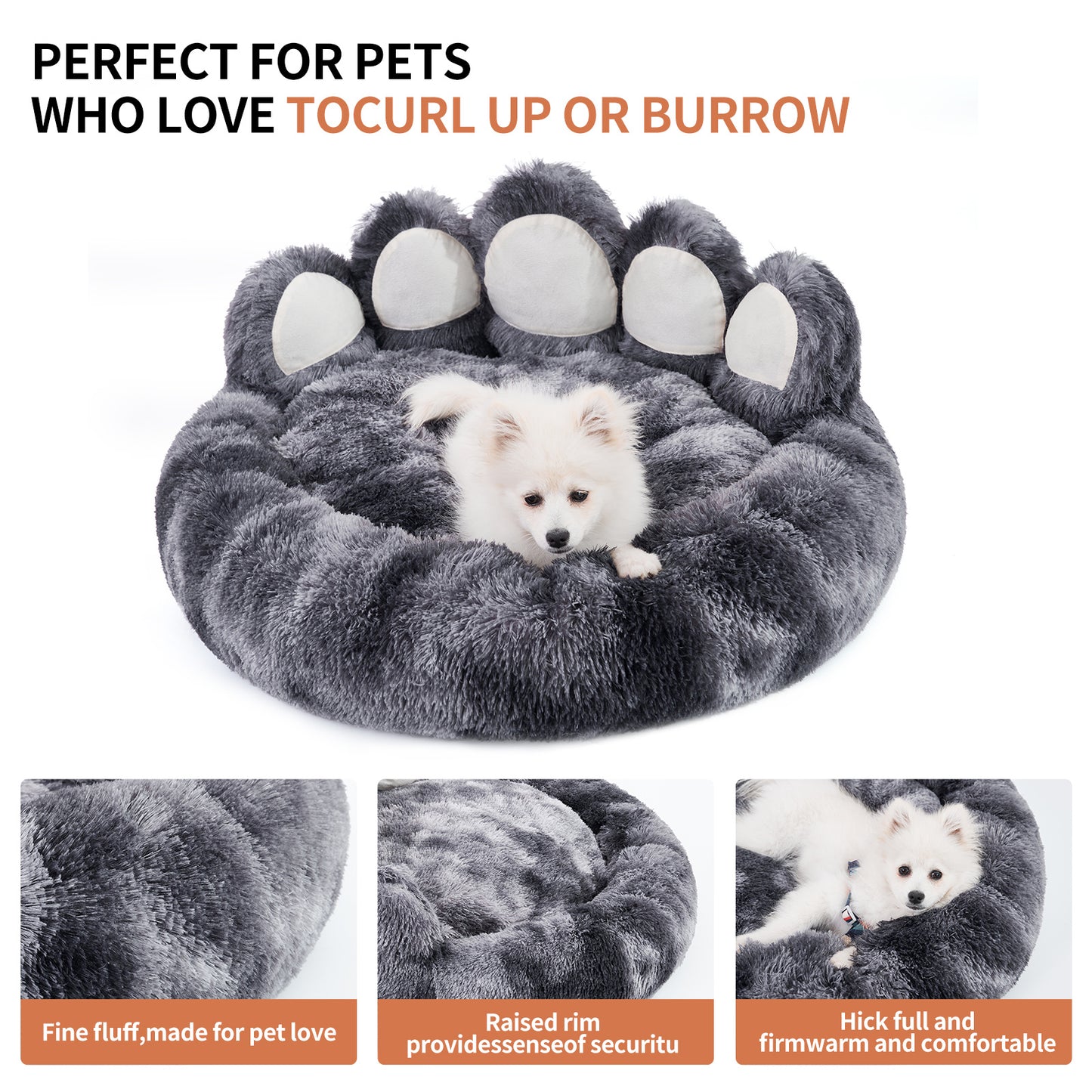 Cute Dog Bear Paw Shape Dog Bed