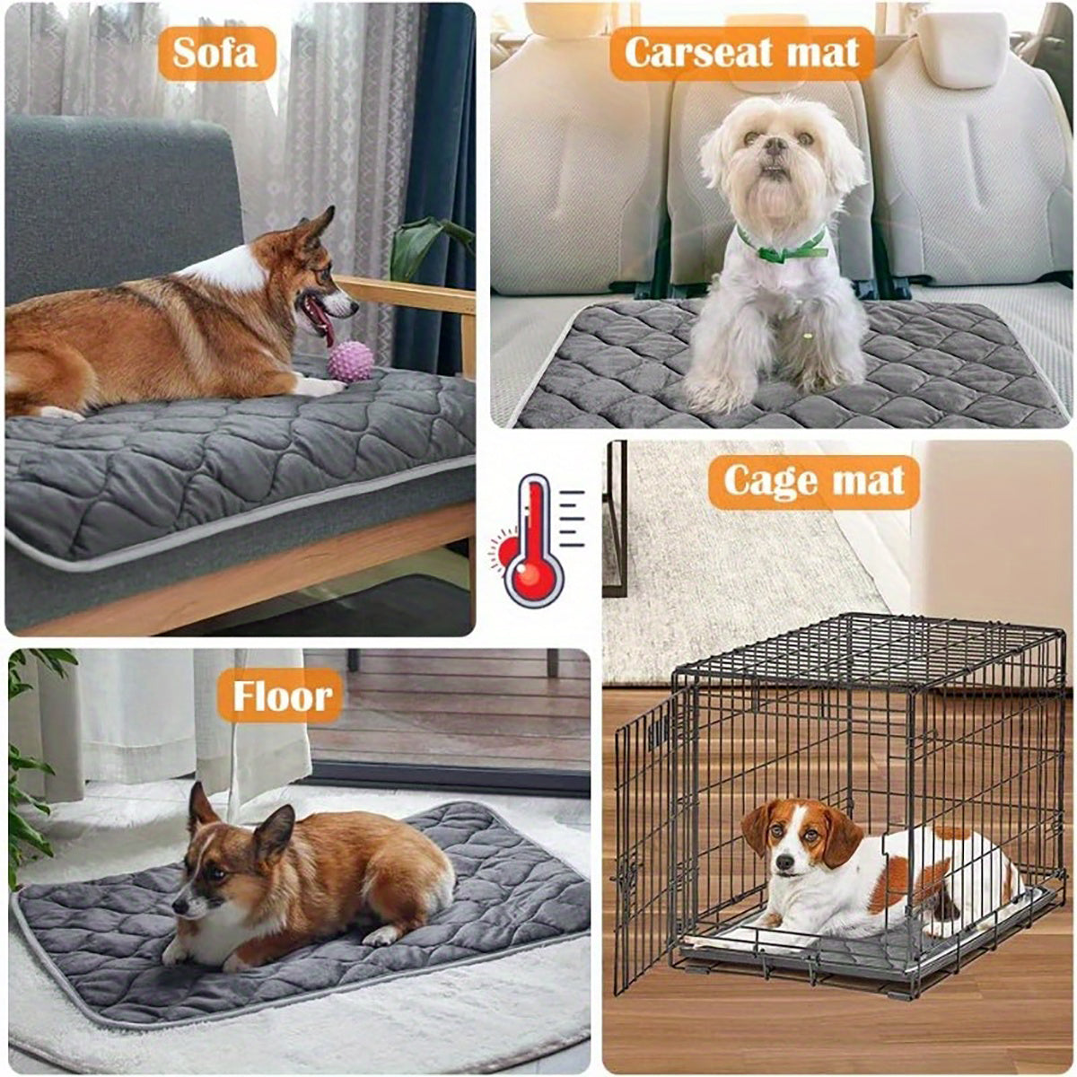 Extra Warm Thermal Pet Bed, Dog Cat Bed, Non-Slip Mat