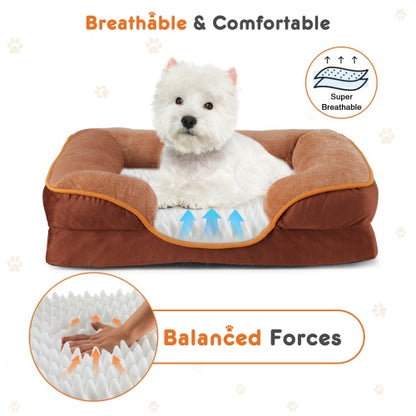 Memory Foam Pet Bed With Washable And Removable Lid