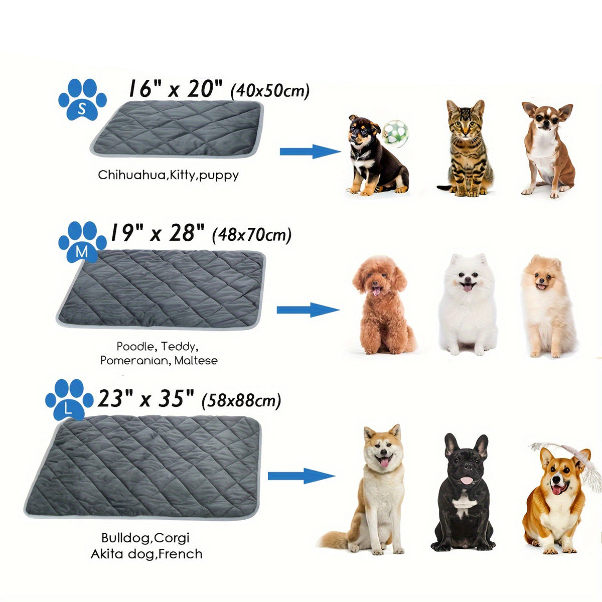 Extra Warm Thermal Pet Bed, Dog Cat Bed, Non-Slip Mat